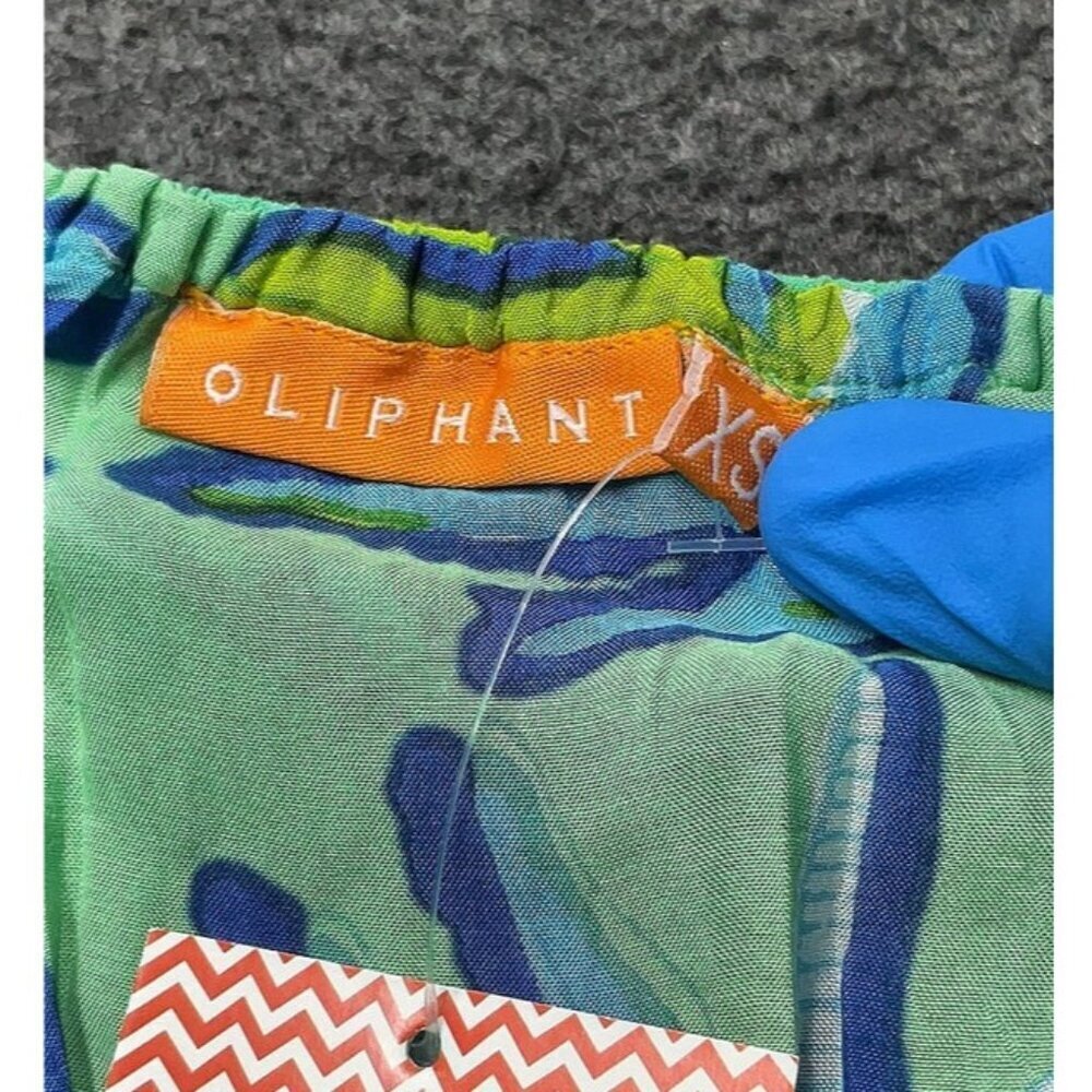 Oliphant Green Blue Tropicana Off Shoulder Ruffled Blouse Top Size XS NWT - Picture 5 of 6